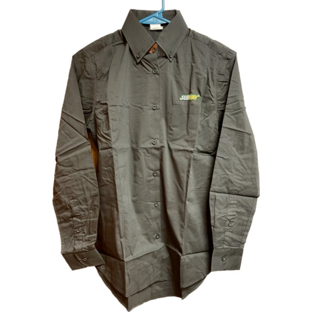 SUBWAY Uniform Black Camp Manager Shirt Size XS Button Up Long Sleeve NEW IN PKG